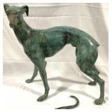 Metal Greyhound Dog Statue - AS-IS Broken Tail
