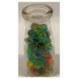 Milk Bottle w/ marbles - 6" tall
