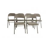 6 Metal Folding Chairs 29 x 17 x 18