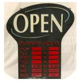 Store OPEN Sign w/ business hours