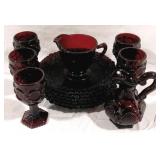 Vintage Ruby Red Avon Glassware - 13pcs