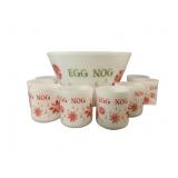 Fire King Christmas Snowflake Egg Nog Set