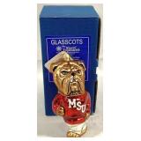 MSU Glass Bulldog Ornament With Box