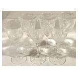 6 Crystal Glasses - 9" Tall