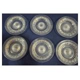 6 Heisey Signed Greek Key 4.5" Plates