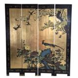 Vintage 4 Panel Asian Room Divider Screen