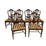 6 Mahogany Shield Back Dining Chairs