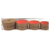 Vintage 4 Piece Snack Set - 6.5" Round