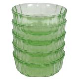 5 Uranium Green Bowls 1.5 x 4