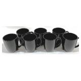 7 Black Corelle Stoneware Mugs