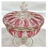 Indiana Glass Cranberry Accent Candy Dish