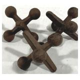 3 Decorative Metal Jax, 4" x 4"