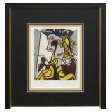 WOMAN WITH FLOWERED HAT PRINT BY ROY LICHTENSTEIN