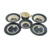 Assorted Blue Transferware China