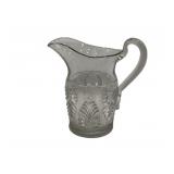 Flint Ribbed Palm Pressed Glass 8.5" Pitcher