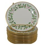 12 Lenox Holiday Plates 8"