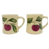 2 Watt Pottery Apple Mugs 4"
