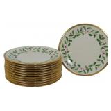 12 Lenox Holiday Plates 6.5"