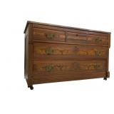 Victorian Marble Top Walnut Dresser