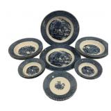 15pc Currier & Ives Old Grist Mill China