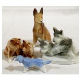 Lot of 4 Ceramic Dog Figures