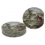 9 Johnson Bros Tally Ho Plates 6"