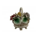 Capodimonte Flower Basket 9 x 8 x 6