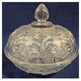 EAPG Ribbed Palm Fern Covered Butter 5 x 6