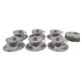 Rossetti Spring Violets Service for 6 Dessert Set