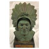 Native American Head Bust Statue