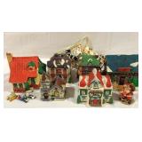 6 Lighted Houses w/ Extra Figures