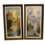 Pair Framed Artwork 25 x 14
