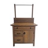 Original Finish Oak Washstand w/ Towel Bar