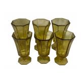6 Independence Amber Octagonal Glasses