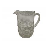 Early Pressed Glass Pitcher 7"