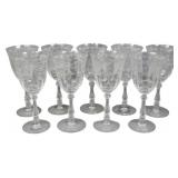 9 Fostoria Navarre Wine Stems 8"