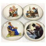 4 Norman Rockwell Plates - 6.5" Tall