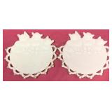 2 Westmoreland 3 Kitty Milk Glass Plates - 8"