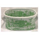 Small Green & White Tub - 14" x 10" x 6"