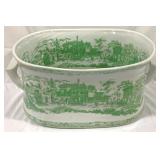 Large Green & White Tub - 8" x 12.5" x 20"