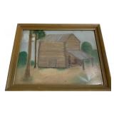 Framed Tobacco Barn Print 15 x 19
