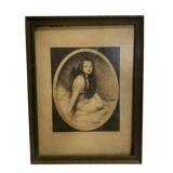 Framed  Engraved Portrait 13 x 10