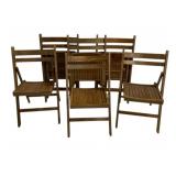 6 Vintage Wooden Folding Chairs 30 x 15 x 15