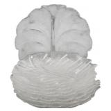 8 Glass Leaf Bowls 7.5"