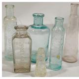 Lot of 6 Antique Glass Bottles