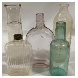 Lot of 5 Antique Glass Bottles