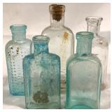 Lot of 5 Antique Glass Bottles