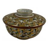 Yamazaki Kutani Yaki Japan Lidded Bowl