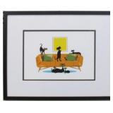 COUCH CATS FRAMED PRINT