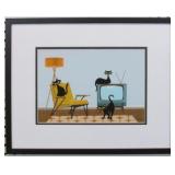 CAT LOUNGE FRAMED PRINT
